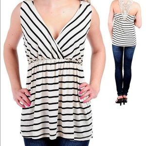***Plus Size*** Black striped top